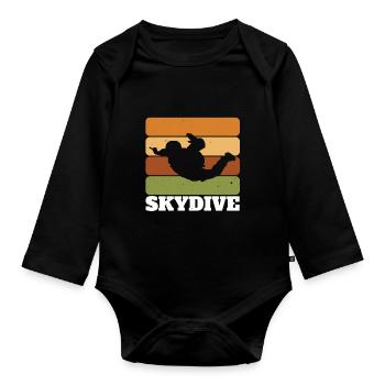 Skydive - Baby Bio-Langarm-Body - Schwarz - Vorne
