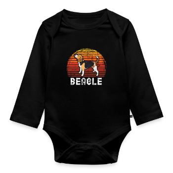 beagle - Organic Longsleeve Baby Bodysuit - black - Front