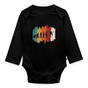 Skateboard skateboarding gift - Organic Longsleeve Baby Bodysuit - black - Front