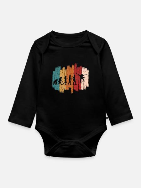 Skateboard Skateboarding Geschenk - Baby Bio-Langarm-Body - Schwarz