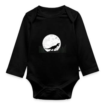 Dinosaurier Tyrannosaurus - Baby Bio-Langarm-Body - Schwarz - Vorne