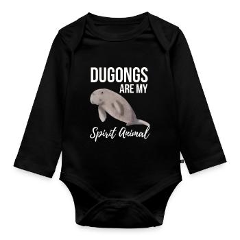 Dugongs sind mein Geistestier - Baby Bio-Langarm-Body - Schwarz - Vorne