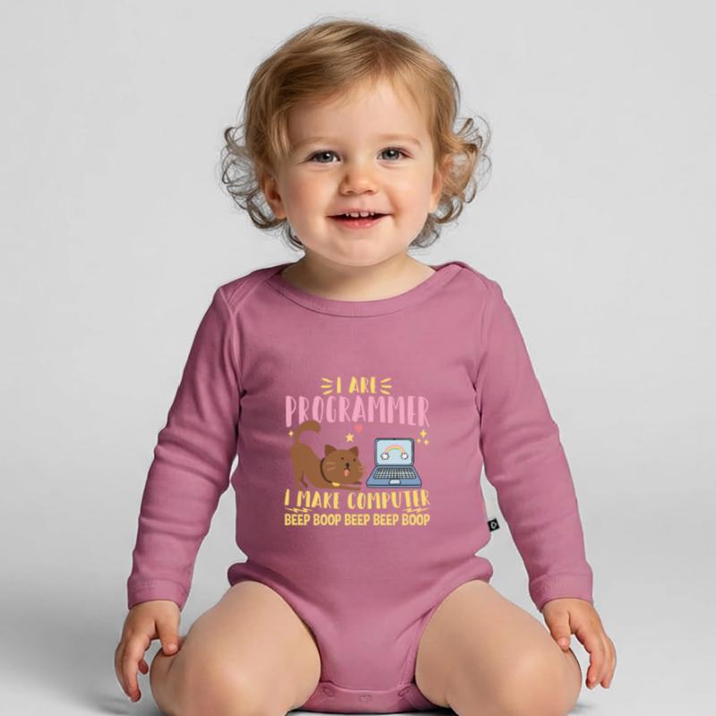 I Are Programmer I Makes Computer Beep Boop Coder Organic Longsleeve Baby Bodysuit