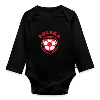 Pologne Football - Body Bébé bio manches longues - noir - Devant