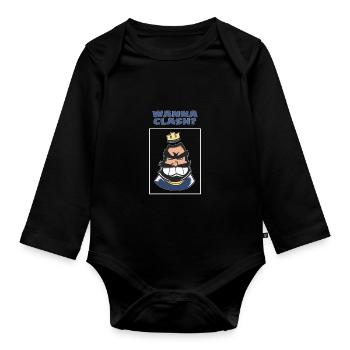 Wanna Clash Arena Royale Clans - Baby Bio-Langarm-Body - Schwarz - Vorne