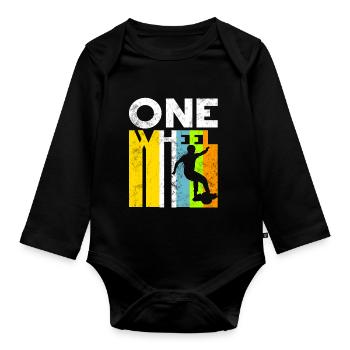 onewheel Gift onewheel Retro colored \ float - Organic Longsleeve Baby Bodysuit - black - Front