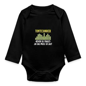 Ingénieur du son I technologie événementielle - Body Bébé bio manches longues - noir - Devant