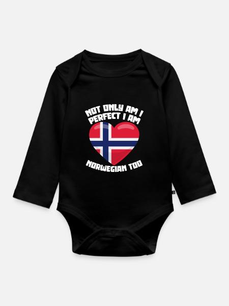 Norweger Perfekt Norwegen Norwegisch - Baby Bio-Langarm-Body - Schwarz