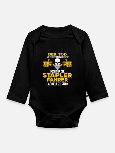 Gabelstapler Fahrer - Baby Bio-Langarm-Body - Schwarz