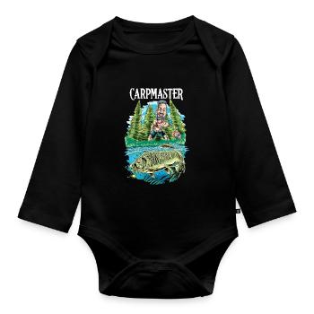 Carp Fishing Carp Fishing Carp Master - Organic Longsleeve Baby Bodysuit - black - Front