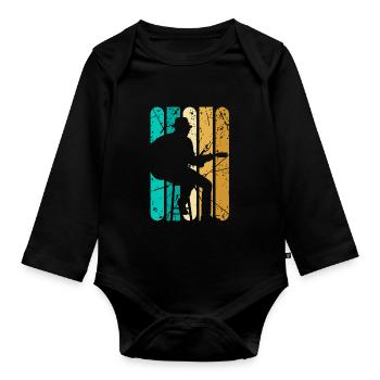Bass Guitar Bassist Player EADG Bassist Music - Organic Longsleeve Baby Bodysuit - black - Front