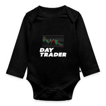 Trader de jour - Body Bébé bio manches longues - noir - Devant
