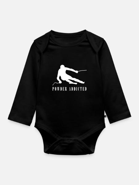 Die Berge Rufen Ski Fahrer Winter Shirt - Baby Bio-Langarm-Body - Schwarz