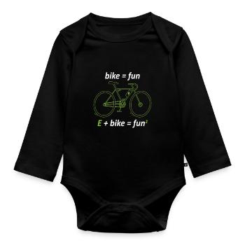 Vélo = Fun E + Bike = Fun² Vélo électrique - Body Bébé bio manches longues - noir - Devant