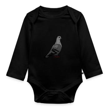 Pigeon love pigeon fanciers carrier pigeon pigeons - Organic Longsleeve Baby Bodysuit - black - Front