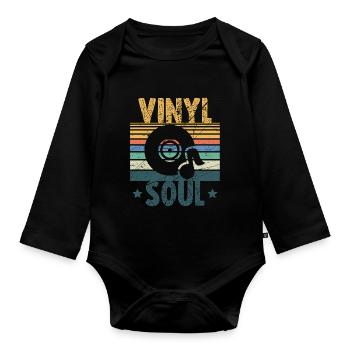 DJ Vinyl Soul Plattenspieler LP Schallplatten - Baby Bio-Langarm-Body - Schwarz - Vorne