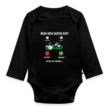 Hobbygärtner und Landschaftsgärtner - Baby Bio-Langarm-Body - Schwarz - Vorne