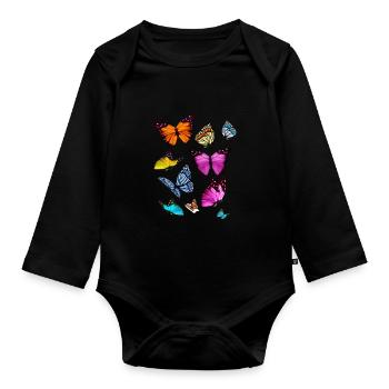 Espèce de papillon Insecte papillon - Body Bébé bio manches longues - noir - Devant