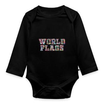 Flags of countries National Heritage Patriotic Pr - Organic Longsleeve Baby Bodysuit - black - Front