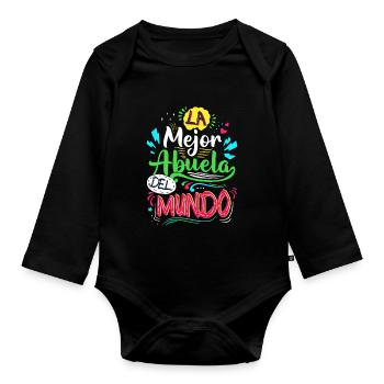 La Mejor Abuela Del Mundo design Regalo Abuelita - Body Bébé bio manches longues - noir - Devant