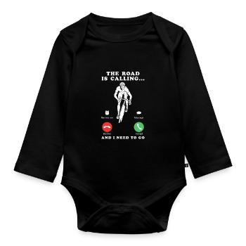 Cadeau de vélo de cycliste de course cool disant - Body Bébé bio manches longues - noir - Devant