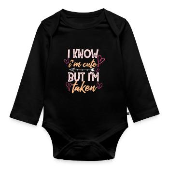 Freundin Vergeben Geschenkidee - Baby Bio-Langarm-Body - Schwarz - Vorne