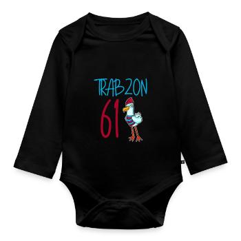 Trabzon 61 Türkei Stadt - Baby Bio-Langarm-Body - Schwarz - Vorne