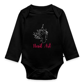 Nail Art Nail Designer cadeau pour les salons de manucure - Body Bébé bio manches longues - noir - Devant