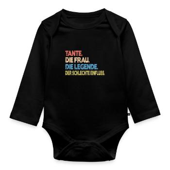Tante Die Frau Die Legende Der schlechte Einfluss - Baby Bio-Langarm-Body - Schwarz - Vorne