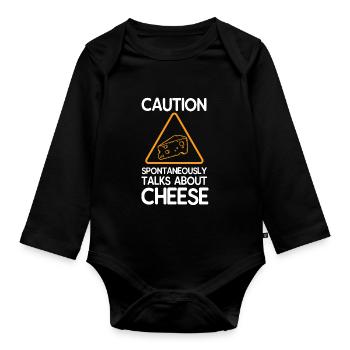 Käse - Baby Bio-Langarm-Body - Schwarz - Vorne