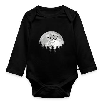 Bats Halloween - Organic Longsleeve Baby Bodysuit - black - Front