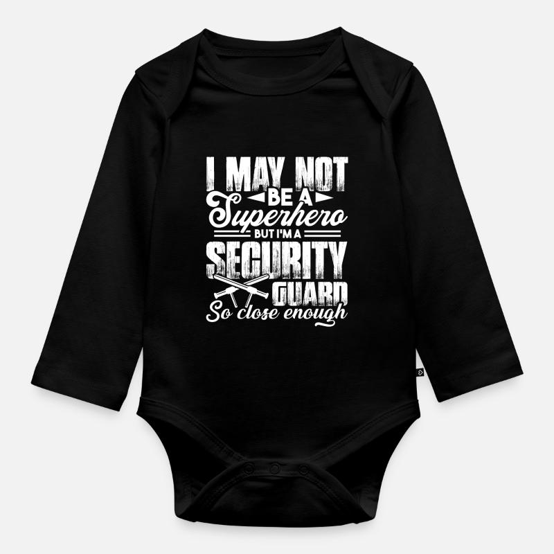 Security Guard I'm A Security Guard - Organic Longsleeve Baby Bodysuit - black