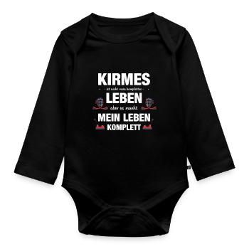 Schausteller Kirmes Vergnügungspark Geschenk - Baby Bio-Langarm-Body - Schwarz - Vorne