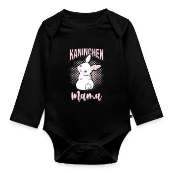 Kaninchen Mama Hase Karnickel Mutter Lustige Sprüc - Baby Bio-Langarm-Body - Schwarz - Vorne