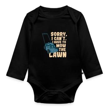 Lawn Mower - Organic Longsleeve Baby Bodysuit - black - Front