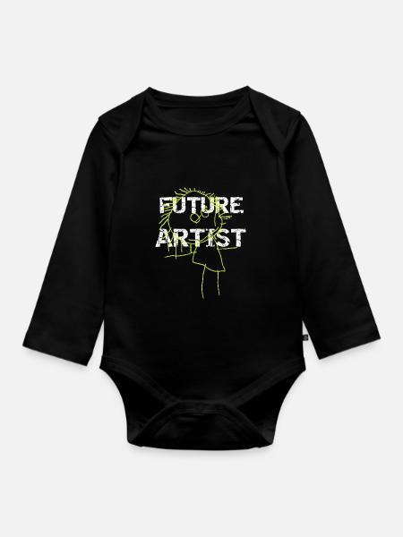 Artiste, je vais devenir artiste - Body Bébé bio manches longues - noir