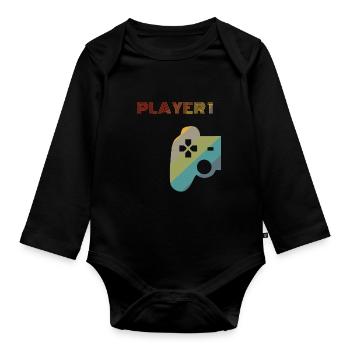Nerd gamer ne pas niveler le jeu geek gamen femme homme - Body Bébé bio manches longues - noir - Devant