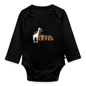 Viens à mon niveau - Body Bébé bio manches longues - noir - Devant