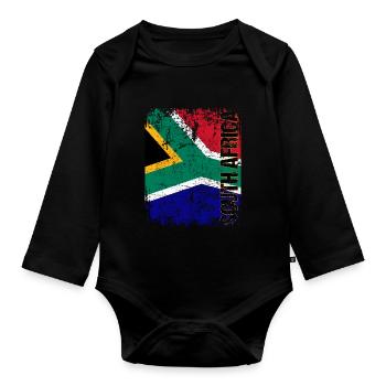 Afrique du Sud - Body Bébé bio manches longues - noir - Devant