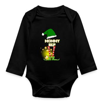 Elf Elf Elf, Lustige Weihnachten lustige Weihnachten - Baby Bio-Langarm-Body - Schwarz - Vorne