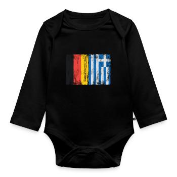 Allemagne Grèce cadeau 0752 - Body Bébé bio manches longues - noir - Devant