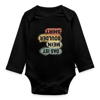 Bouldern Klettern Sportkletterer Geschenk - Baby Bio-Langarm-Body - Schwarz - Vorne