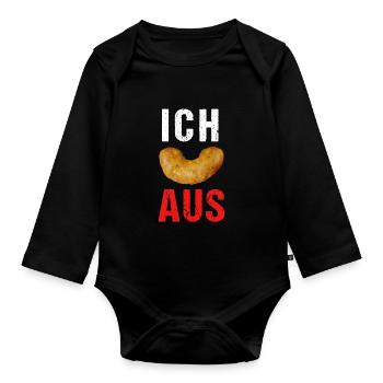 Ich Flip Aus Erdnussflips - Baby Bio-Langarm-Body - Schwarz - Vorne