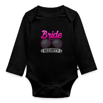 Bachelorette Party Mariage Mariée Safety Girl - Body Bébé bio manches longues - noir - Devant