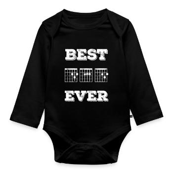 Best Dad Ever Musician Guitar tabs Father's Day Guitar - Organic Longsleeve Baby Bodysuit - black - Front