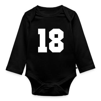 18 - Organic Longsleeve Baby Bodysuit - black - Front