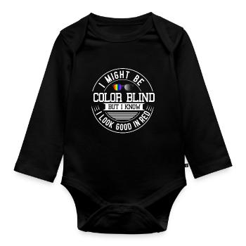 Color blindness glasses color blindness - Organic Longsleeve Baby Bodysuit - black - Front