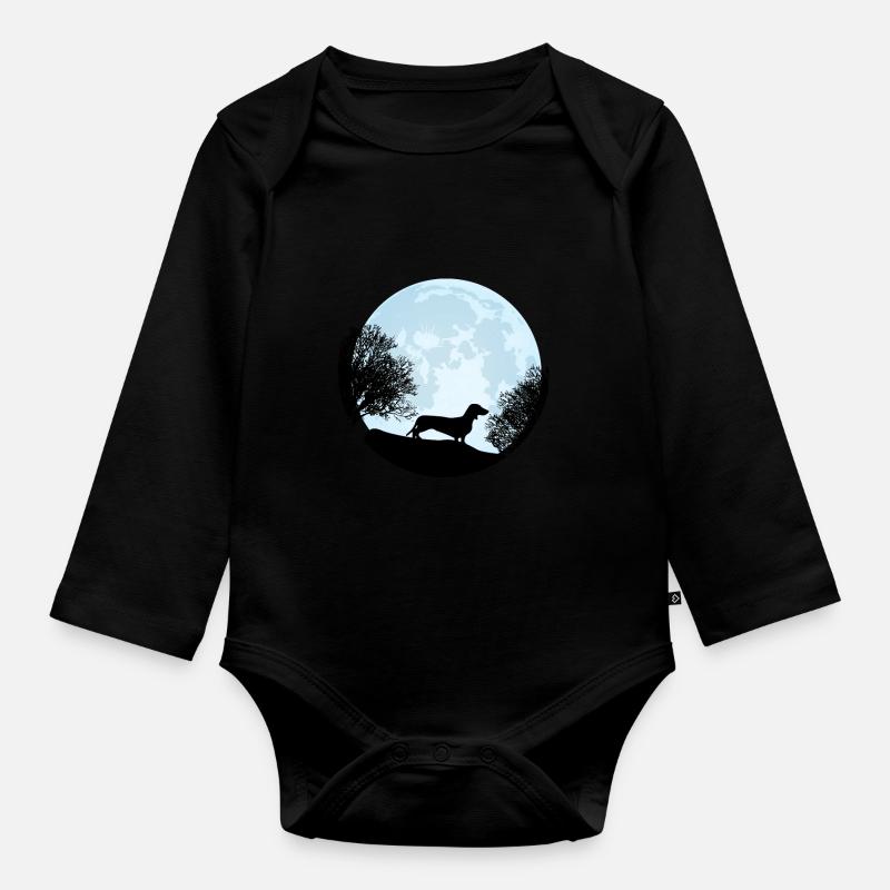 teckel - Body Bébé bio manches longues - noir