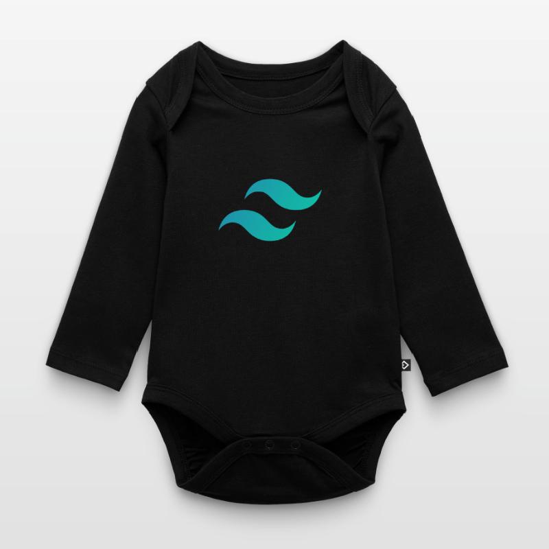 Tailwind CSS Mark - CSS Framework Programmer Coder Organic Longsleeve Baby Bodysuit