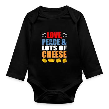 Käse - Baby Bio-Langarm-Body - Schwarz - Vorne